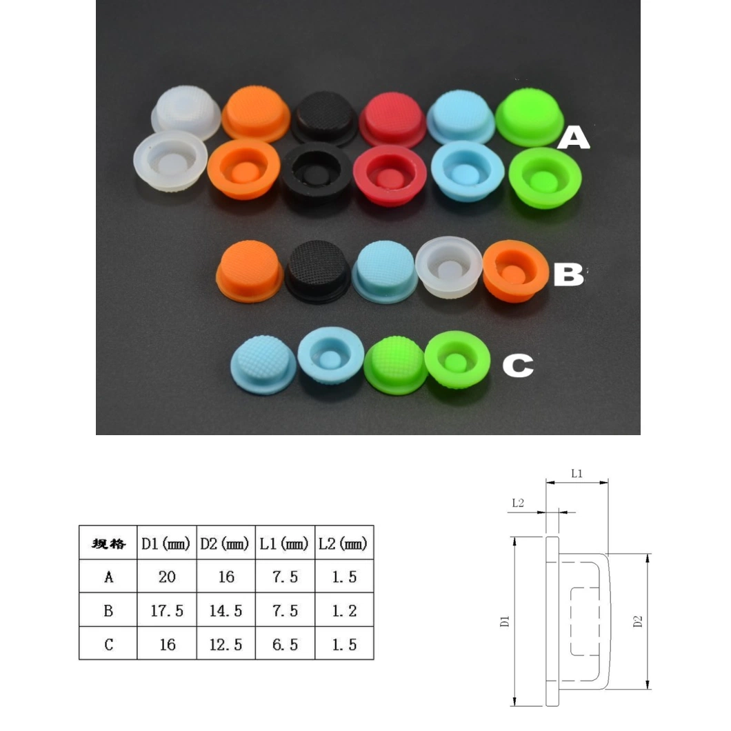 Conductive Custom Molded Silicone Rubber Buttons, Push Button, Single Button