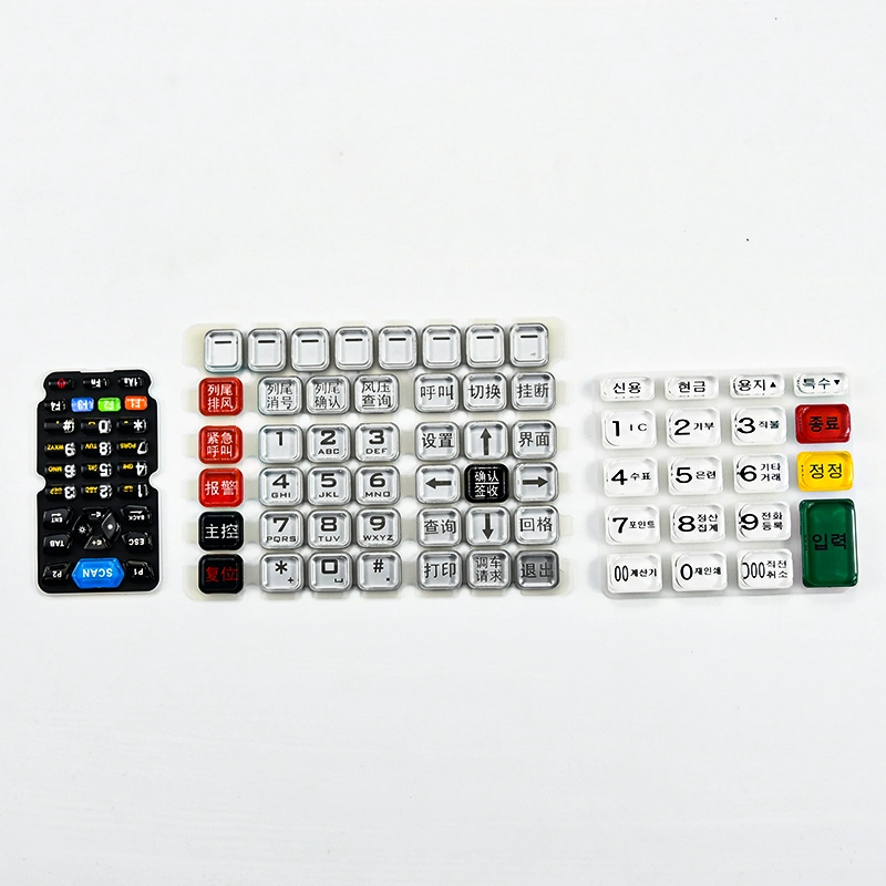 ODM/OEM Silicone Rubber Conductive P+R Keypad and Plastic Button Cover Numeric Button