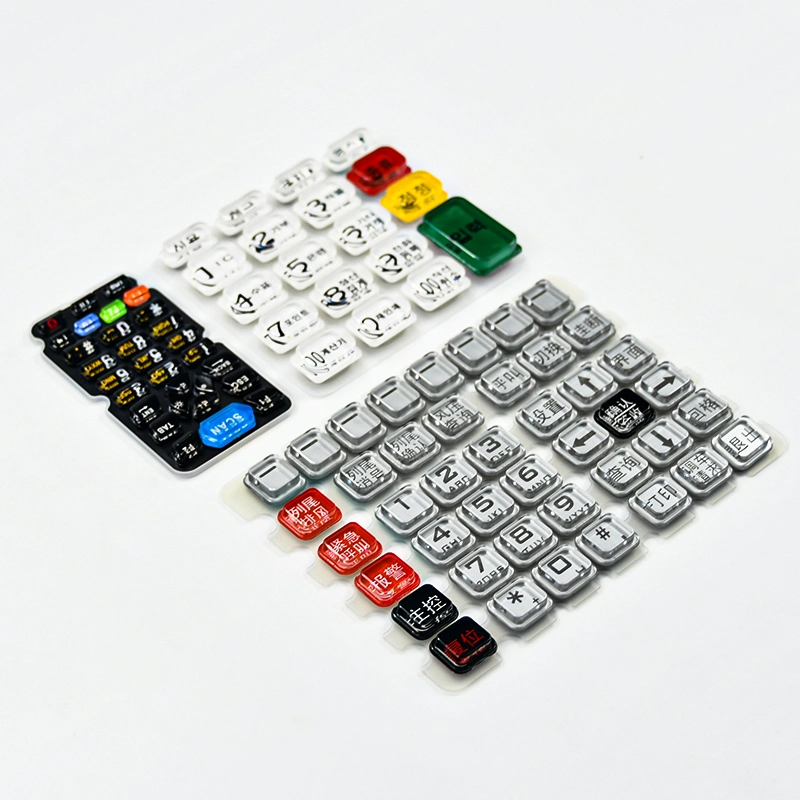 ODM/OEM Silicone Rubber Conductive P+R Keypad and Plastic Button Cover Numeric Button